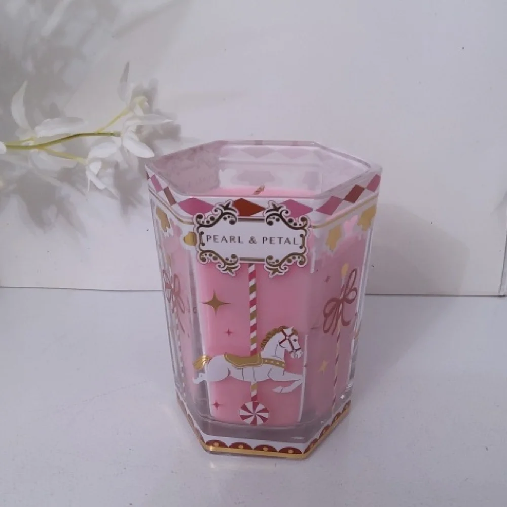 Pearl & Petal Pink Carousel 1-Wick Candle, 12 oz, NWT
